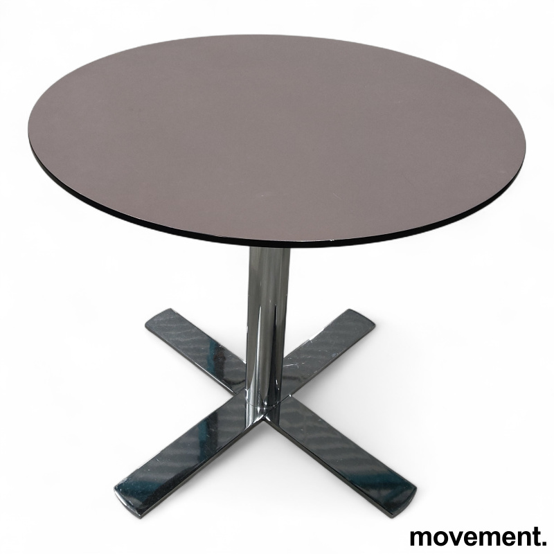 Kafebord Ø=80 Mørk brun linoleum, - 2 / 2