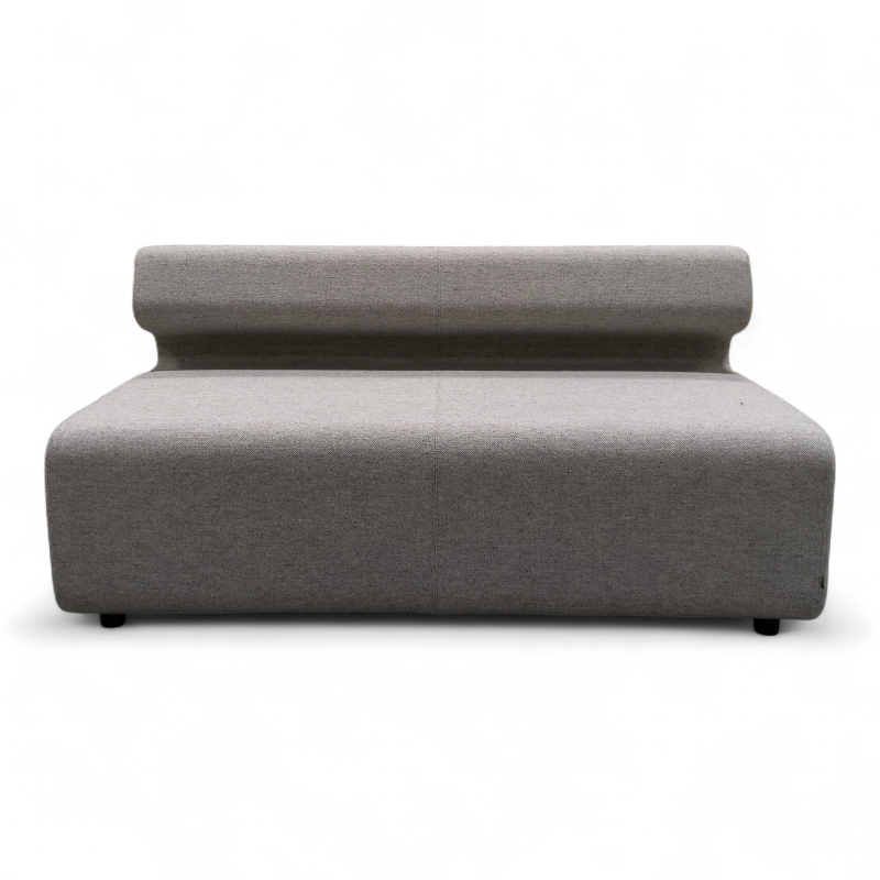 Up 2-seter Gråmelert stoff, Pent