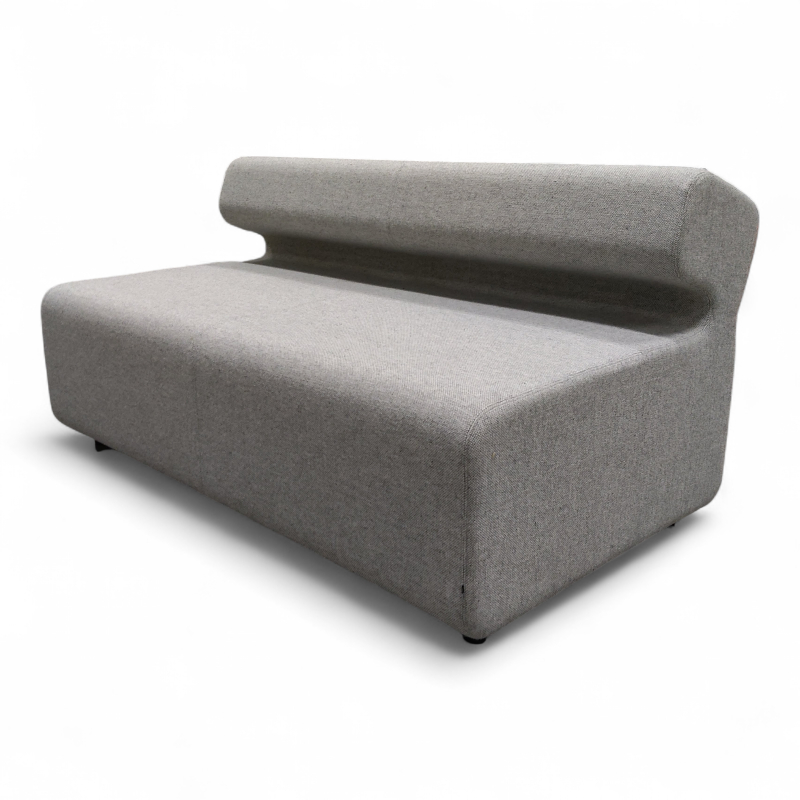 Up 2-seter Gråmelert stoff, Pent