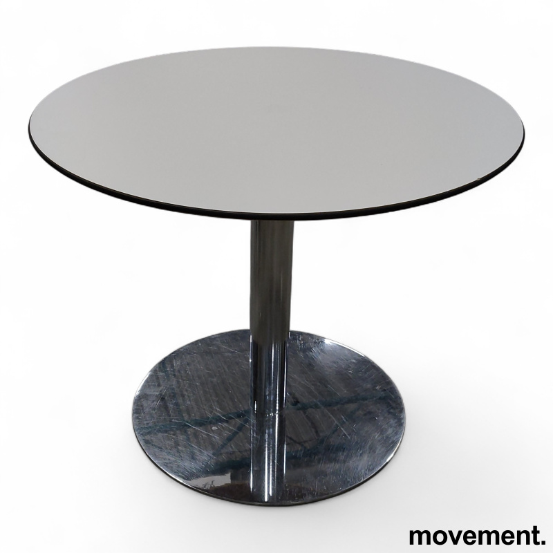 Kafebord Ø=90cm Hvit laminat sort - 1 / 2