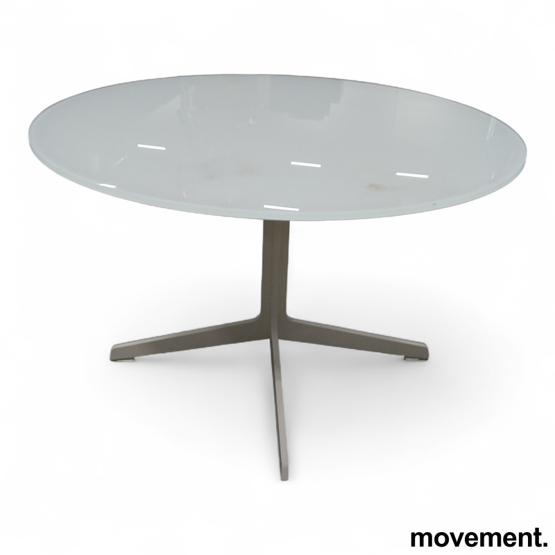 Space loungebord Ø=75cm Hvitt glass - 1 / 2