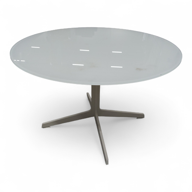 Space loungebord Ø=75cm Hvitt glass