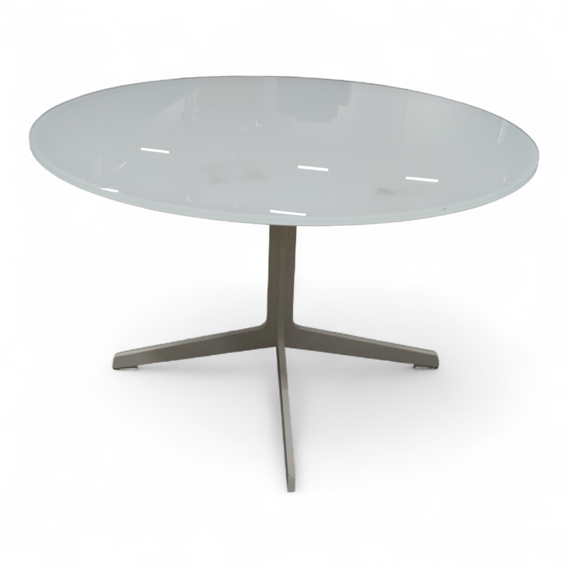 Space loungebord Ø=75cm Hvitt glass