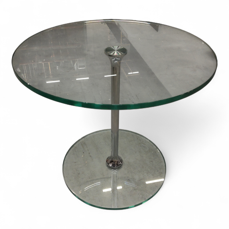 Loungebord i glass, Ø=50cm, høyde