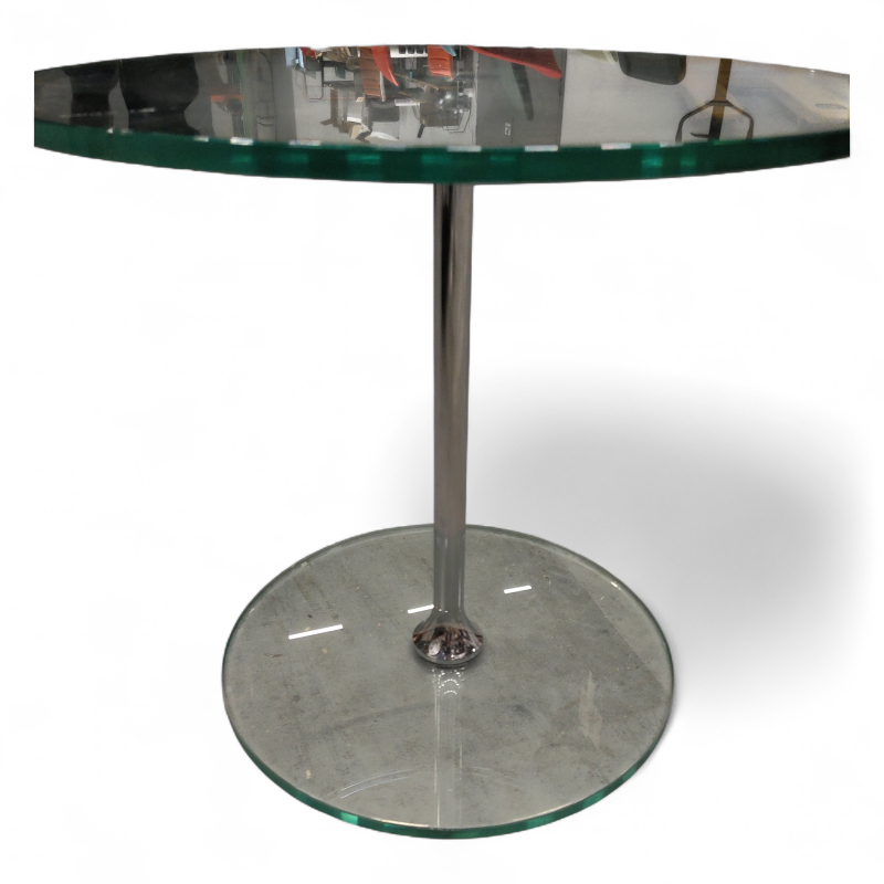Loungebord i glass, Ø=50cm, høyde