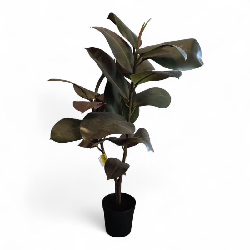 Kunstig Fikus Elastica 90cm Grønn,