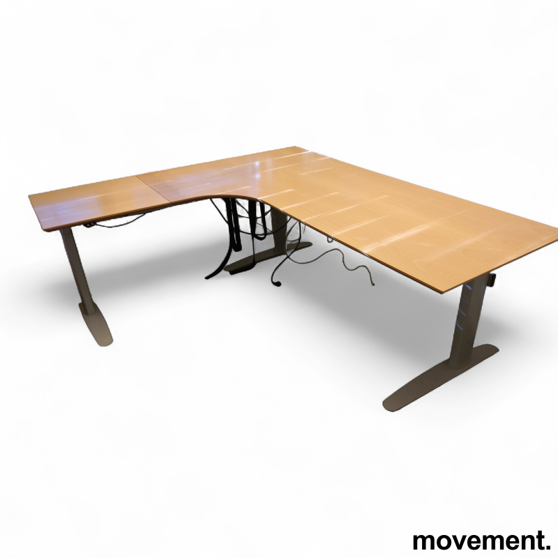 Hevsenk hjørneskrivebord, - 1 / 2