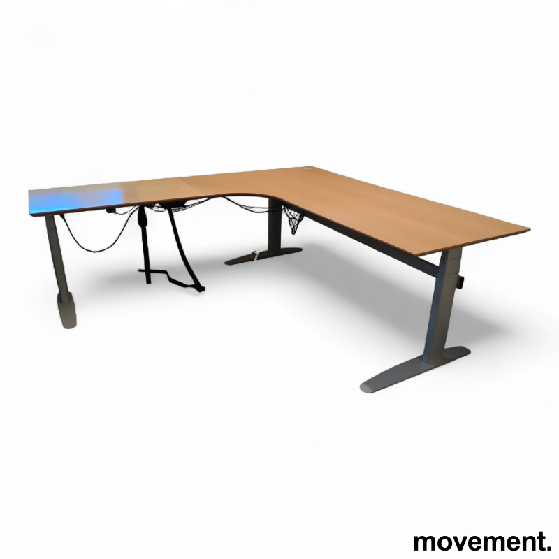 Hevsenk hjørneskrivebord 200x220cm, - 1 / 2