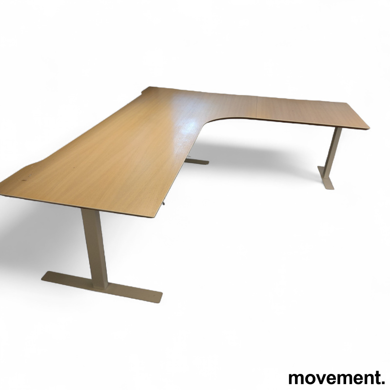 Hevsenk hjørneskrivebord 240x210cm, - 1 / 2