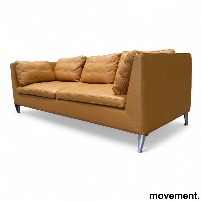 Stockholm 3-seter sofa Brunt skinn, - 1 / 2