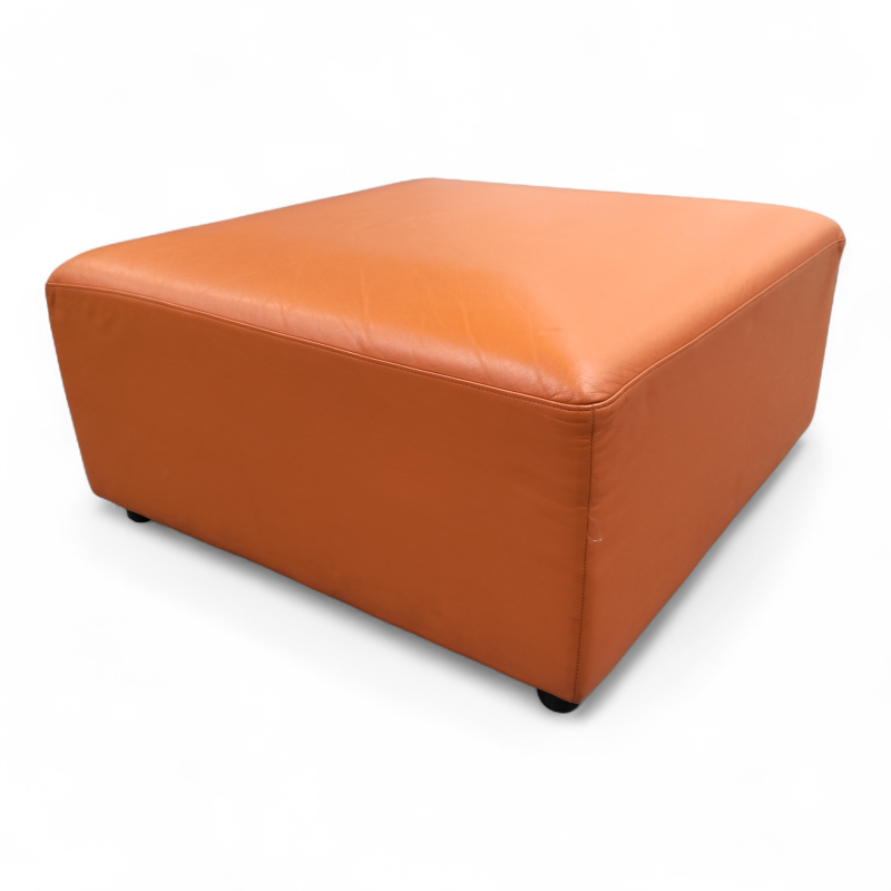 OK 001 Ottoman Brunt skinn, Pent