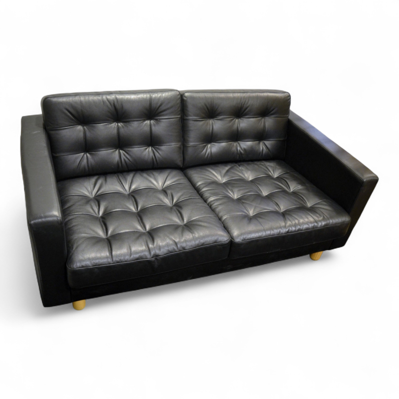 Landskrona 2 seter Sort skinn, Pent