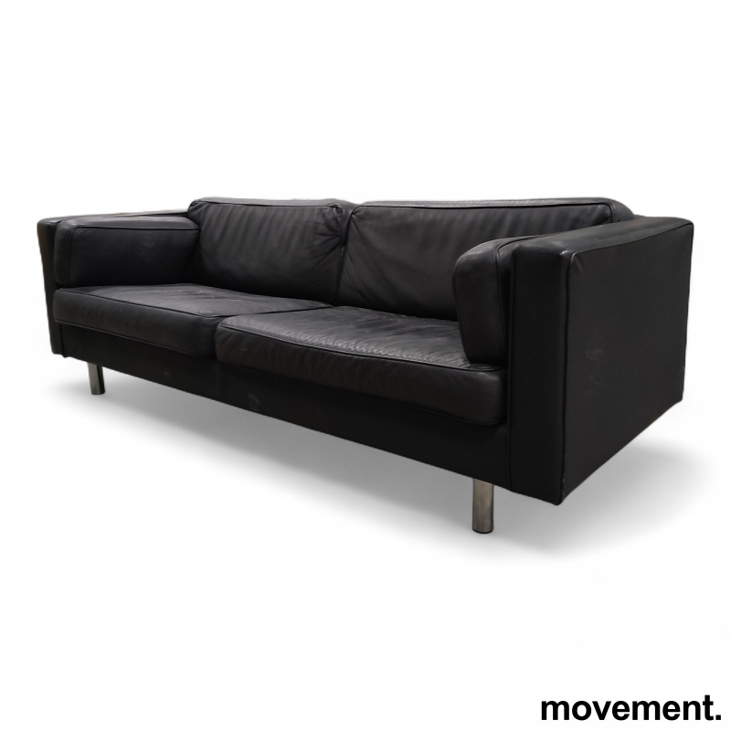 Manhattan 3-seter sofa Sort skinn, - 2 / 2