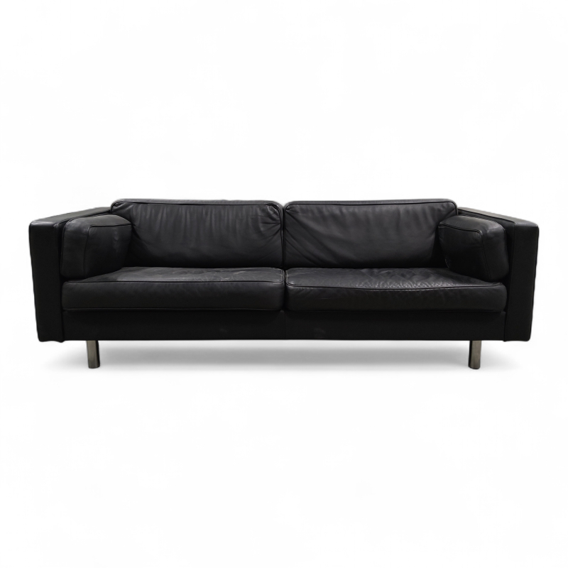 Manhattan 3-seter sofa Sort skinn,