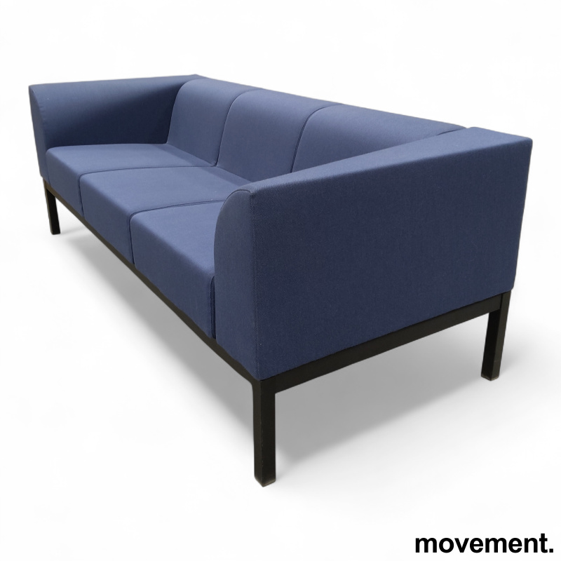 Edge 3-seter sofa Blått stoff, sort - 1 / 2