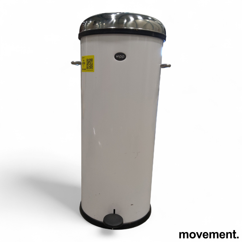 Solgt!Vipp017 Pedal Bin 30L Hvitlakkert