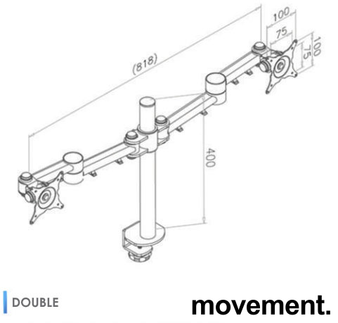 Dobbelt skjermfeste for flatskjerm - 2 / 5