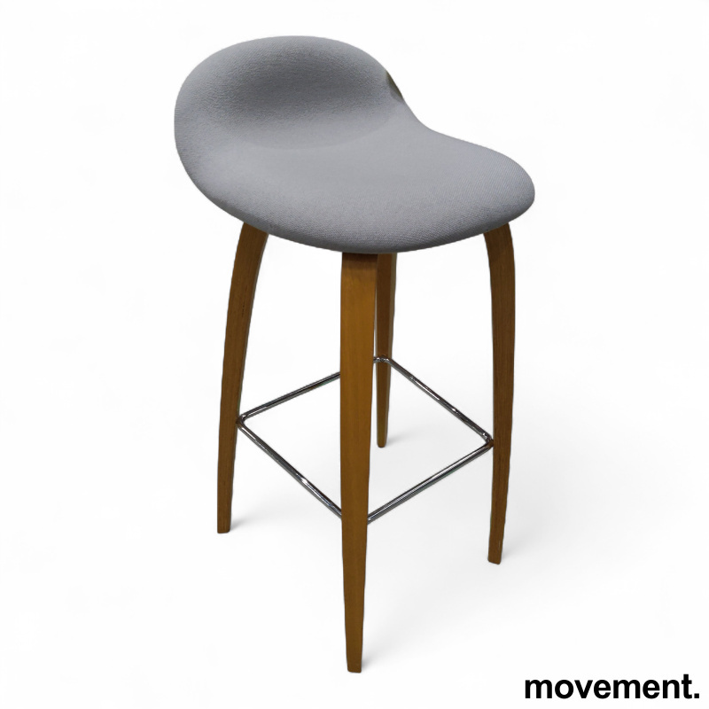 3D bar stool fullpolstret, høy, ben - 1 / 2