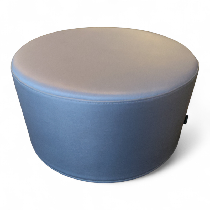 Drum pouf large Blått stoff