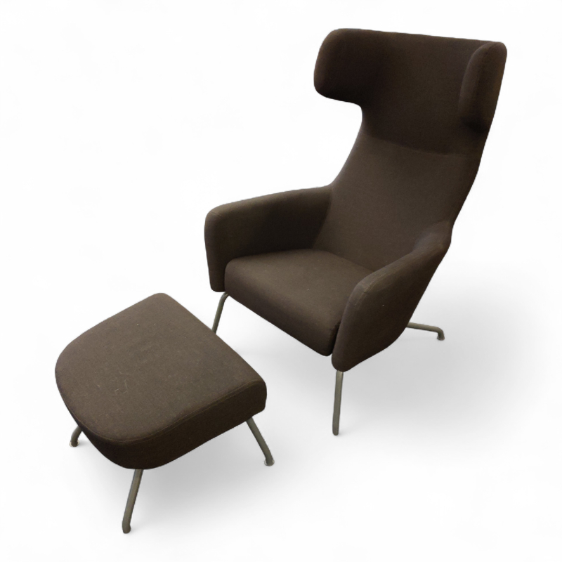 Havana Wing med puff Mørkt brunt