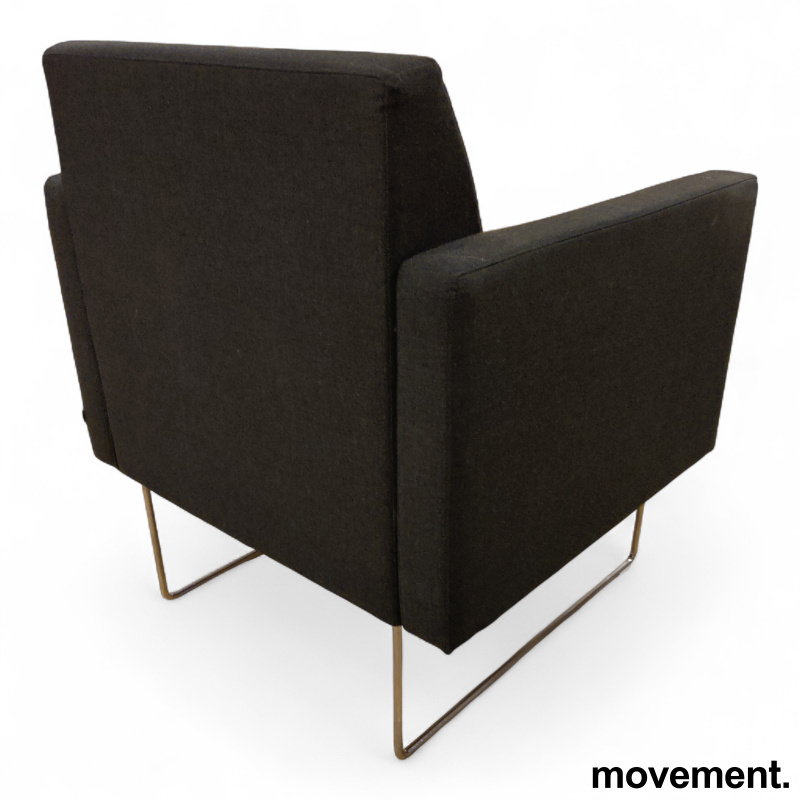 Pivot lenestol, høye ben Sort stoff - 2 / 3