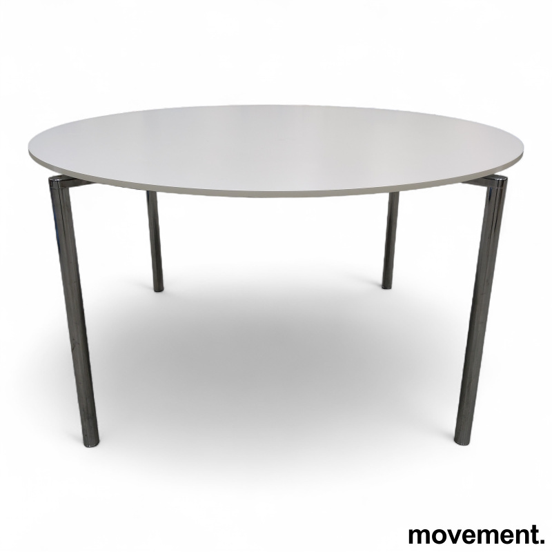 Plano Ø=135cm Hvit laminat krom