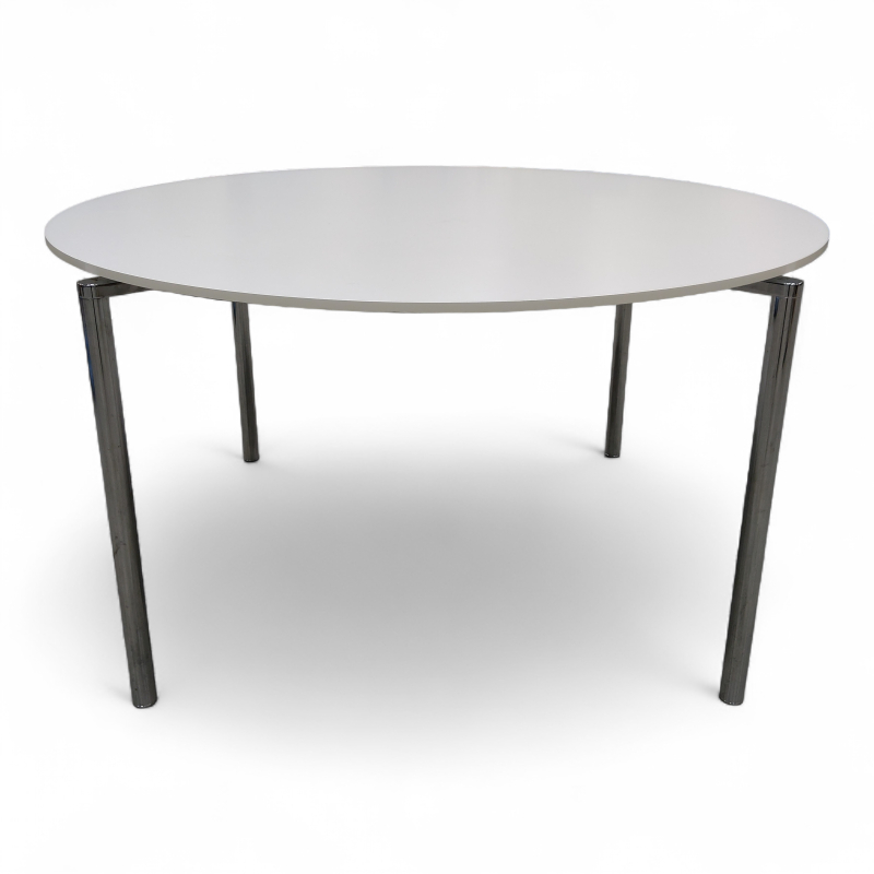 Plano Ø=135cm Hvit laminat krom