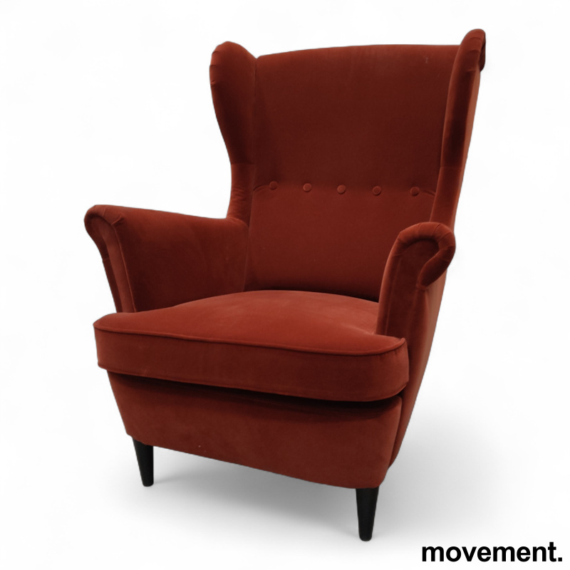 Strandmon Rustrødt velourstoff, - 1 / 2