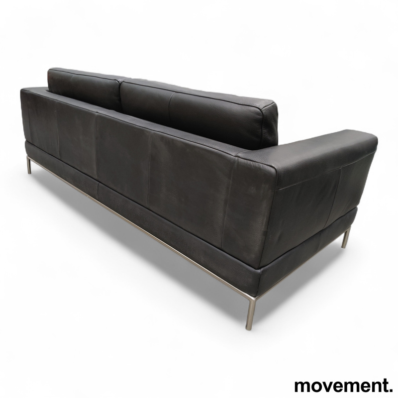 Arild 3-seter Sort skinn børstet - 2 / 3