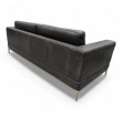 Arild 3-seter Sort skinn børstet - 2 / 3
