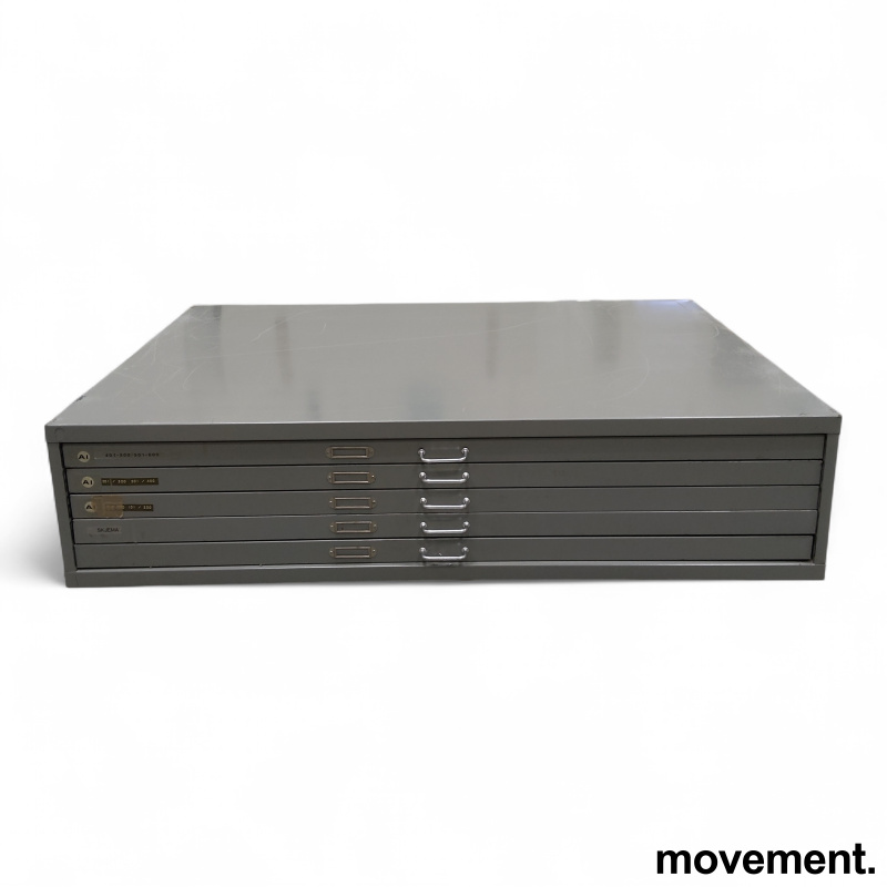 Tegningsskuff 5 skuffer Mørk grå,