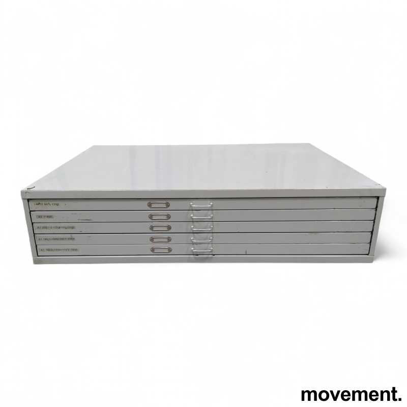 Tegningsskuff 5 skuffer Lys grå, - 2 / 4