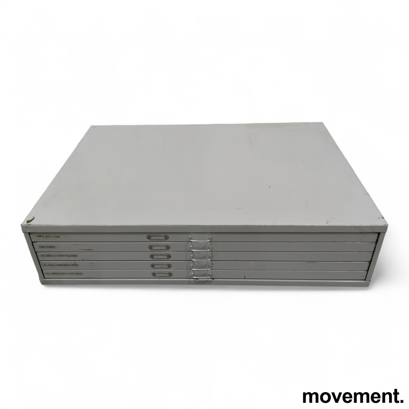 Tegningsskuff 5 skuffer Lys grå, - 1 / 4