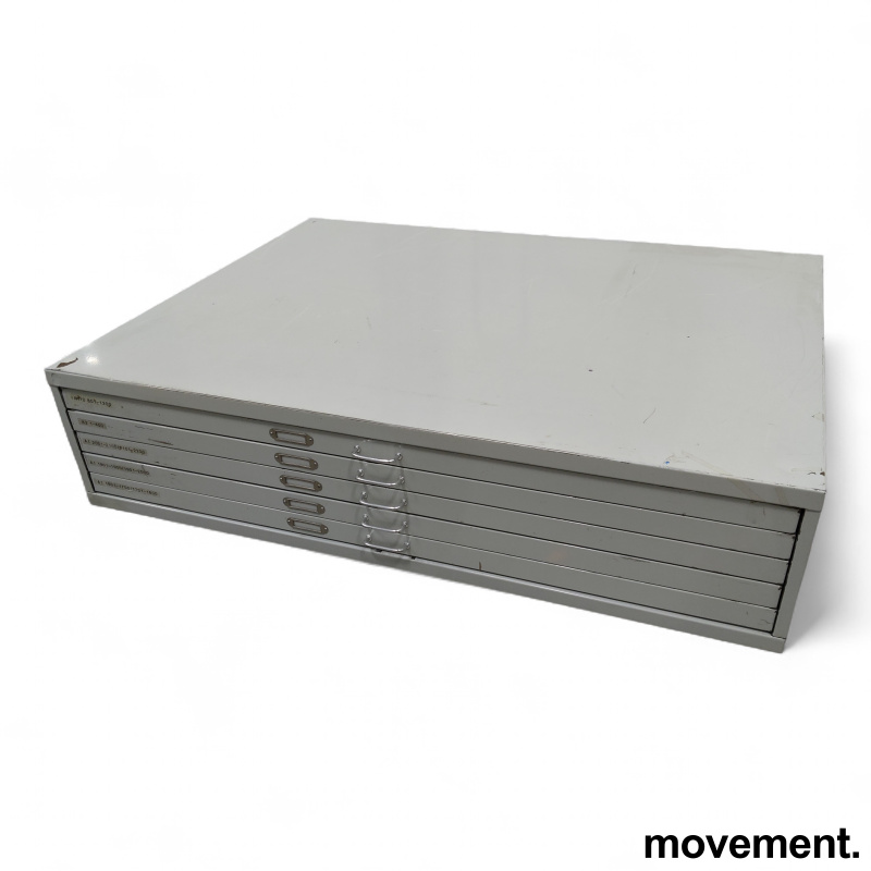 Tegningsskuff 5 skuffer Lys grå, - 3 / 4