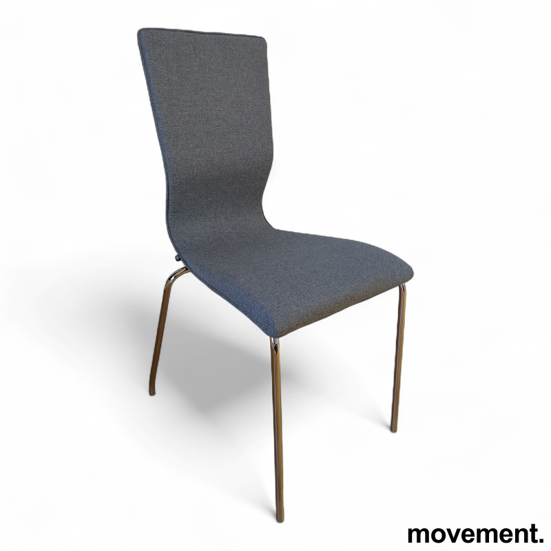 Graf Lys grått stoff krom ben, Pent - 1 / 3