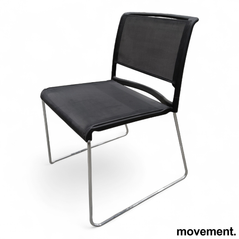 Aline Sort plastmesh, krom ben, - 1 / 3