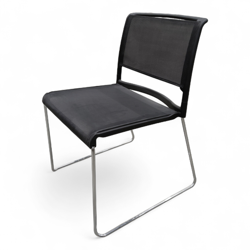 Aline Sort plastmesh, krom ben,