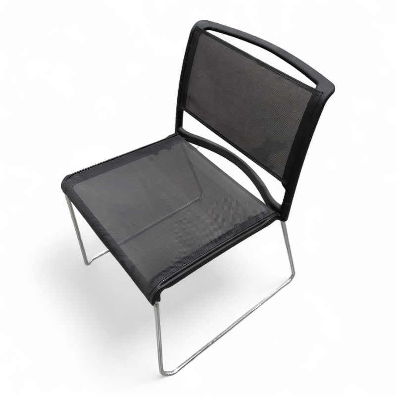 Aline Sort plastmesh, krom ben,