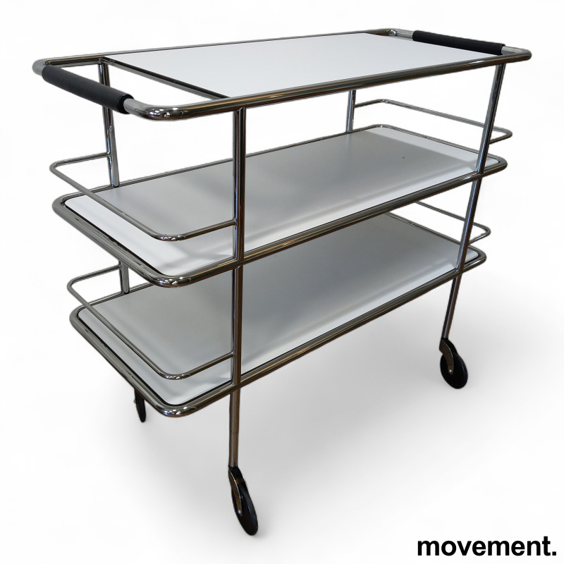 Cargo trolley Hvit laminat, krom, - 1 / 3