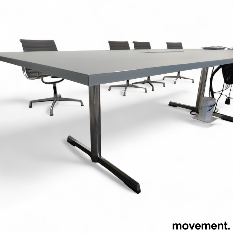 Møtebord 400x120cm Grå linoleum, - 2 / 2