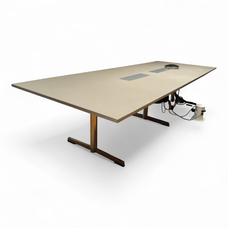 Møtebord 320x125cm Lys grå linoleum