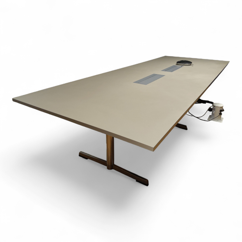 Møtebord 320x125cm Lys grå linoleum