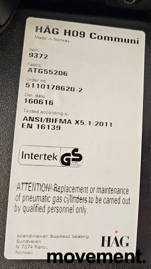 H09 Comm 9372 uten armlene Grått - 4 / 4