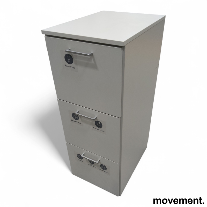 Avfallsskap 3 skuffer Lys grå - 2 / 2