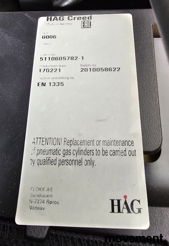 Creed 6004 med armlene Sort stoff, - 5 / 5