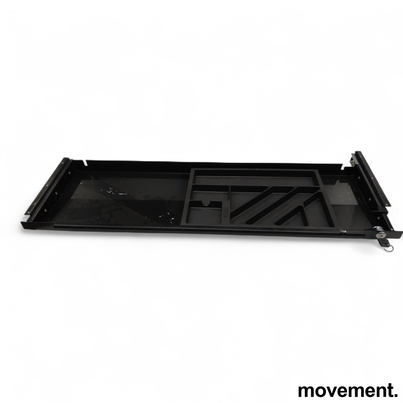 Uttrekkskuff i metall 85cm Sort, - 1 / 3