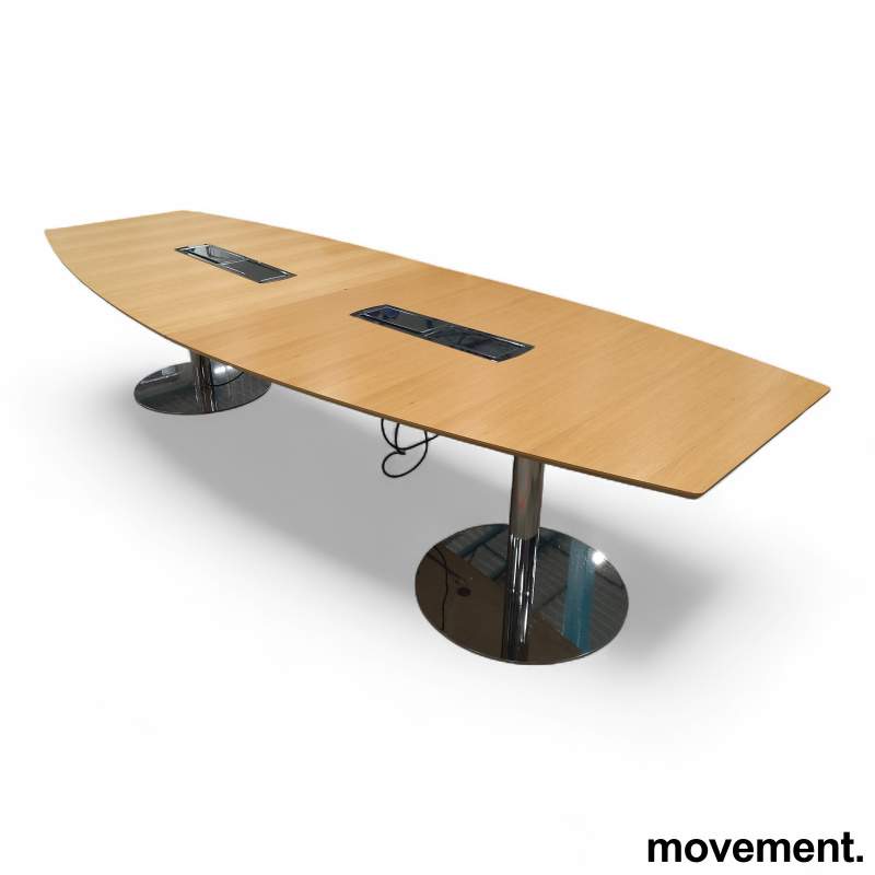 Møtebord 360x120cm Eik finer, krom