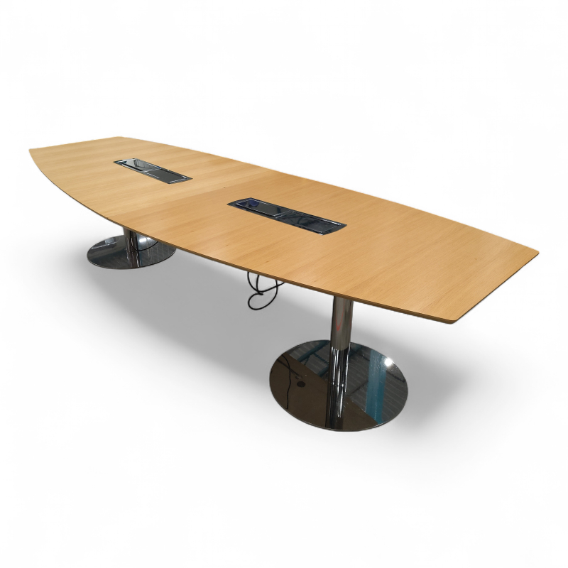 Møtebord 360x120cm Eik finer, krom