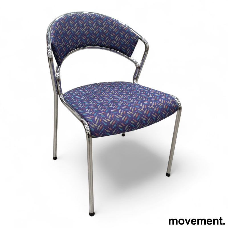 Tango Blåmønstret stoff krom ben, - 1 / 3