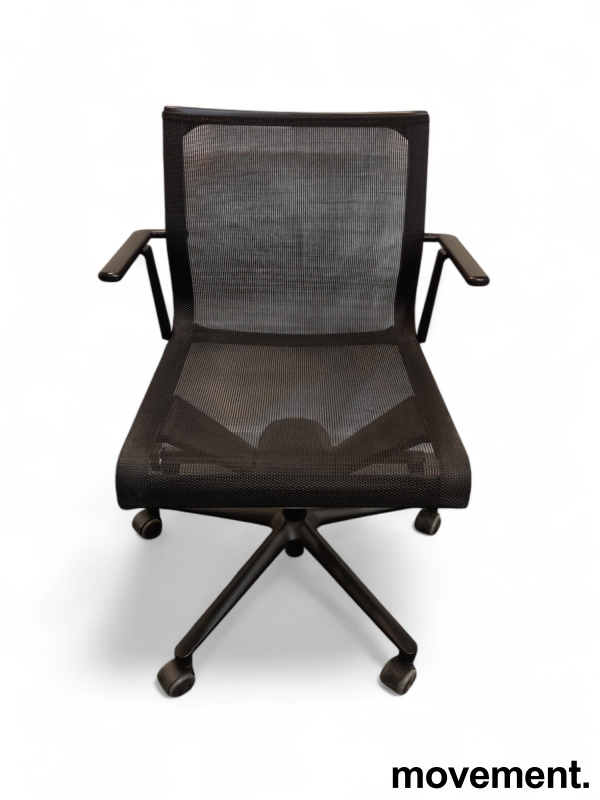 Stick chair mesh med hjul Sort